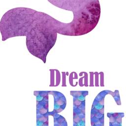 Mermaid Watercolor Nursery Wall Art, Unique Gift, Digital Download, Girls , Baby Shower Girl's Room, Dream Big - thumbnail 3