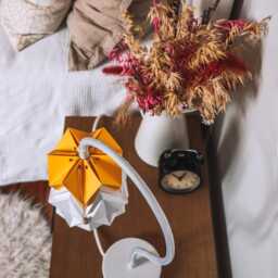 Table Lamp Kikyo With Flexible Cable & Small Paper Lampshade - thumbnail 4