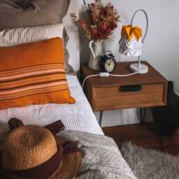 Table Lamp Kikyo With Flexible Cable & Small Paper Lampshade - thumbnail 3