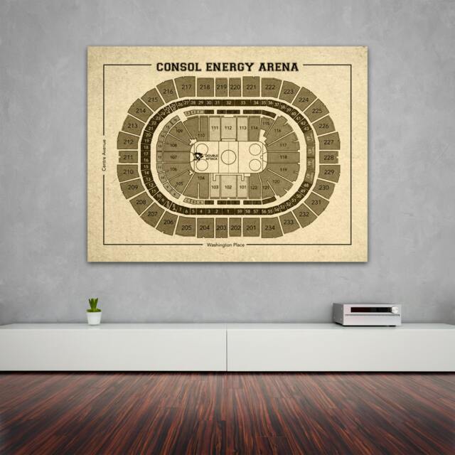 Vintage Consol Energy Arena Blueprint Pittsburgh Penguins Stadium Art - image 1
