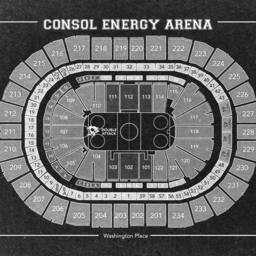 Vintage Consol Energy Arena Blueprint Pittsburgh Penguins Stadium Art - thumbnail 2