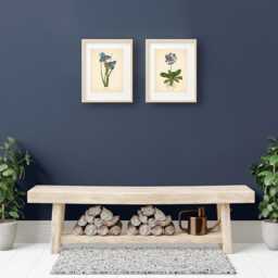 Blue Flowers Vintage Botanical Prints Set Of 2 Poster Wildflower Print Neutral Decor Wall Art - thumbnail 3