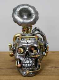 Silver Steam Punk Themed Skull - thumbnail 3