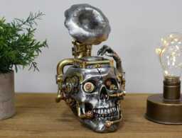 Silver Steam Punk Themed Skull