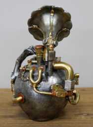 Silver Steam Punk Themed Skull - thumbnail 2