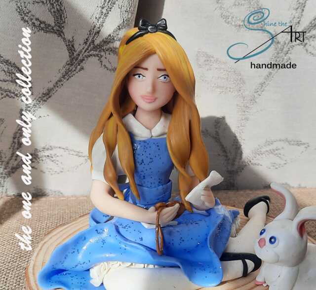 Alice Asleep in Wonderland, Handmade On Wooden Base - image 1
