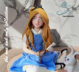 Alice Asleep in Wonderland, Handmade On Wooden Base - thumbnail 1