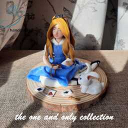 Alice Asleep in Wonderland, Handmade On Wooden Base - thumbnail 2