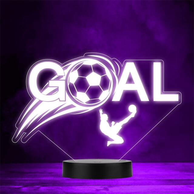Football Goal Sports Fan Kicking Personalised Gift Colour Night Light - image 1