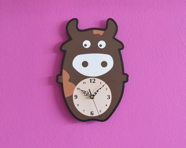 Cute Cow Cartoon - Wall Clock