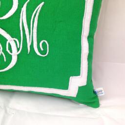 Green Lumbar Monogram Pillow Covers, Accent Sofa Pillows, Couch Pillows, Decorative Throw Pillows - thumbnail 2