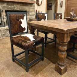 Accent Dining Chairs - Genuine Cowhide Steel Frame Fpdc - thumbnail 2