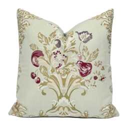 Floral Lampas Pillow Cover Italian Woven Designer