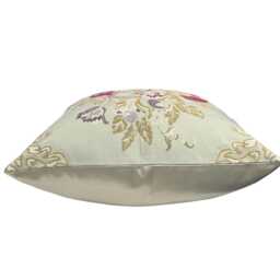 Floral Lampas Pillow Cover Italian Woven Designer - thumbnail 3