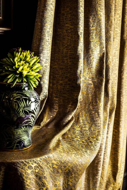 Luxury Gold Curtain For Living Room - Custom Size Striped Drape - image 1
