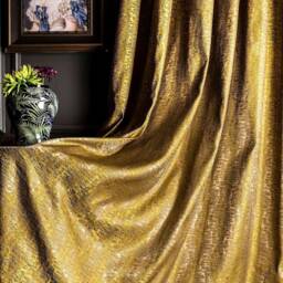 Luxury Gold Curtain For Living Room - Custom Size Striped Drape - thumbnail 2