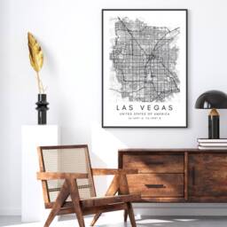 Minimalist Las Vegas Map Art Print Modern City Wall Decor - thumbnail 2