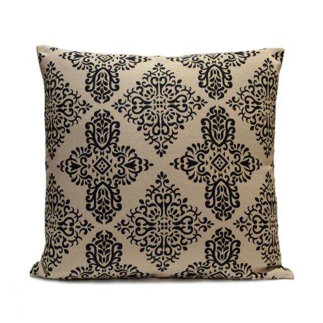 Navy Blue & Khaki Beige Pillow, Throw Pillow Cover, Decorative Cushion Pillowcase, Accent Cotton Blend - image 1