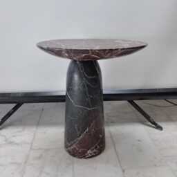 Rosso Levanto Marble Coffee Table, Handcrafted Natural Stone Sculptural Side Modern Minimalist Accent, Custom Furniture - thumbnail 2