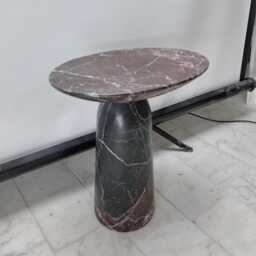 Rosso Levanto Marble Coffee Table, Handcrafted Natural Stone Sculptural Side Modern Minimalist Accent, Custom Furniture - thumbnail 3