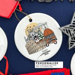 Italy Personalised Christmas Tree Ceramic Ornament Decoration Xmas Bauble Gift Present Festive Decor Souvenir Holiday Custom Travel - thumbnail 3