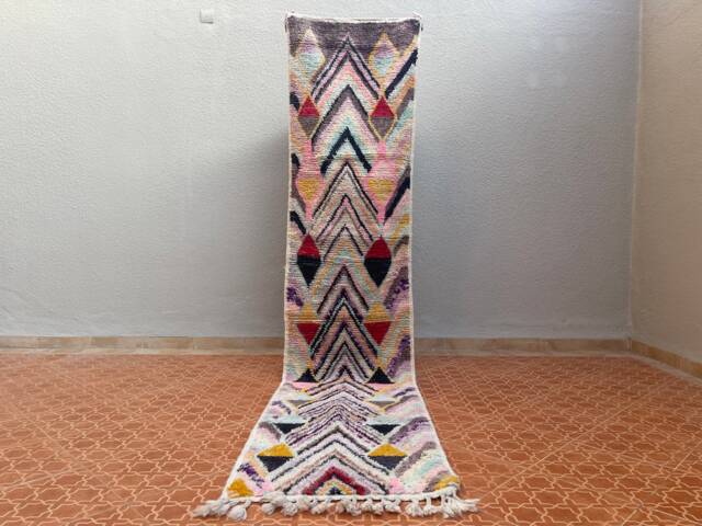 Berber Moroccan Wool Rug Tribal Entryway Runner - 2.2 X 10 Ft - image 1