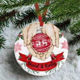Personalised Christmas Decoration - Couple Gift Custom Bauble Stocking Filler Eve Box
