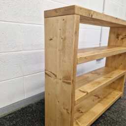 Rustic Reclaimed Wood 3-Tier Shoe Bench Hallway Entryway Organizer - thumbnail 3