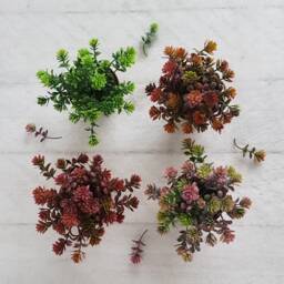 Faux Plants in Genuine Vintage Terracotta Pots Small Artificial Plant, Green, Autumnal Or Pink - thumbnail 2