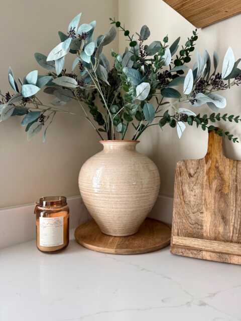 Sabbia Brindled Bowl Vase - Modern Neutral Ceramic - Large Sculptural For Faux Flowers Luxury Textured Home Decor - image 1