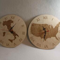 Unigue Shape Bespoke Africa Clock Map Wooden - thumbnail 3