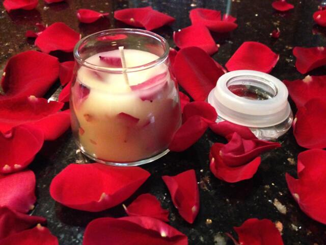 Rose Candle With Bulgarian Essential Oil & White Beeswax. Scented Candle. Gift Hand-Crafted Petal - image 1
