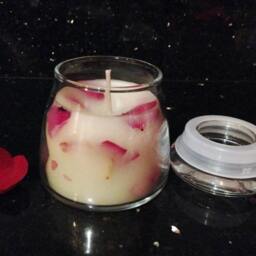 Rose Candle With Bulgarian Essential Oil & White Beeswax. Scented Candle. Gift Hand-Crafted Petal - thumbnail 3