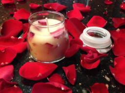 Rose Candle With Bulgarian Essential Oil & White Beeswax. Scented Candle. Gift Hand-Crafted Petal - thumbnail 1