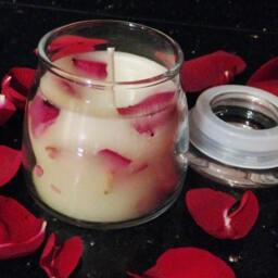 Rose Candle With Bulgarian Essential Oil & White Beeswax. Scented Candle. Gift Hand-Crafted Petal - thumbnail 2