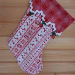 Bells & Holly Berry Leaves Christmas Stocking - thumbnail 2