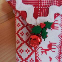 Bells & Holly Berry Leaves Christmas Stocking - thumbnail 4