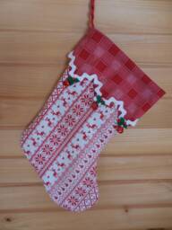 Bells & Holly Berry Leaves Christmas Stocking - thumbnail 1