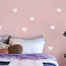 Gold Heart Wall Decals 10cm, Stickers White, Kids Room Decor in 40 Colors, White Decals, Kids-Room Wall-Decor - thumbnail 2
