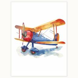 Retro Airplane Wall Art Print Vintage Nursery Decor - thumbnail 1