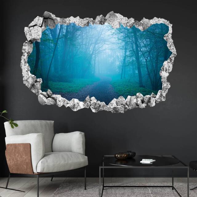Dark Misty Forest Trees Autumn Wall Decal Sticker Mural Poster Print Art Home Office Decor Ka5 - image 1