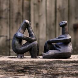 Thinkers Of Hamangia, Natural Ceramik Sculptures Anciet Couple - thumbnail 2