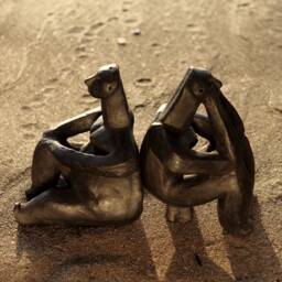 Thinkers Of Hamangia, Natural Ceramik Sculptures Anciet Couple - thumbnail 1