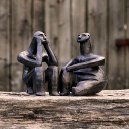Thinkers Of Hamangia, Natural Ceramik Sculptures Anciet Couple - thumbnail 3