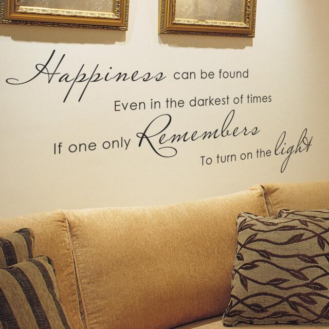 Happiness Wall Decals Quotes Vinyl Decal Home Decor Family Housewares Stickers - 046 - image 1