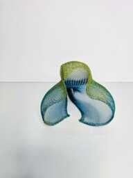 Wire Bird Sculpture Green& Blue Metal Animal Home Decor