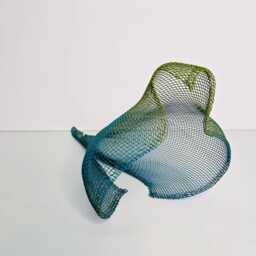 Wire Bird Sculpture Green& Blue Metal Animal Home Decor - thumbnail 3