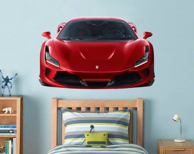 Red Ferrari Car Wall Decal Supercar Decal Playroom Wall Sticker Nursery Kids Room Decor Art Boy - image 1
