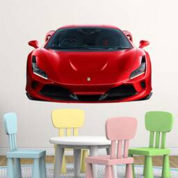 Red Ferrari Car Wall Decal Supercar Decal Playroom Wall Sticker Nursery Kids Room Decor Art Boy - thumbnail 4