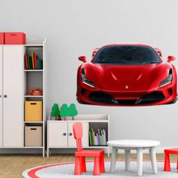 Red Ferrari Car Wall Decal Supercar Decal Playroom Wall Sticker Nursery Kids Room Decor Art Boy - thumbnail 3